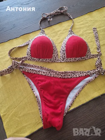Италиански бански в червен цвят , снимка 3 - Бански костюми - 50153514