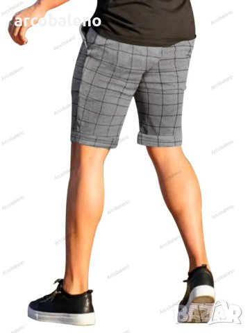 Карирани мъжки модни къси панталони, 4цвята - 023, снимка 4 - Къси панталони - 41376681