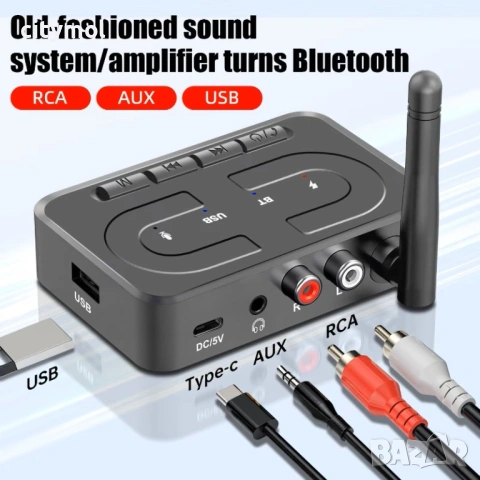 Bluetooth 6.0 аудио приемник с RCA / AUX / USB