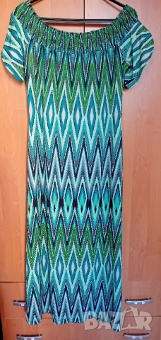 Дълга зелена рокля , снимка 2 - Рокли - 51548435