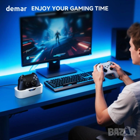 NEWDERY Единична зарядна станция за безжичен контролер Xbox и батерия 5280mWh, снимка 8 - Аксесоари - 53053134