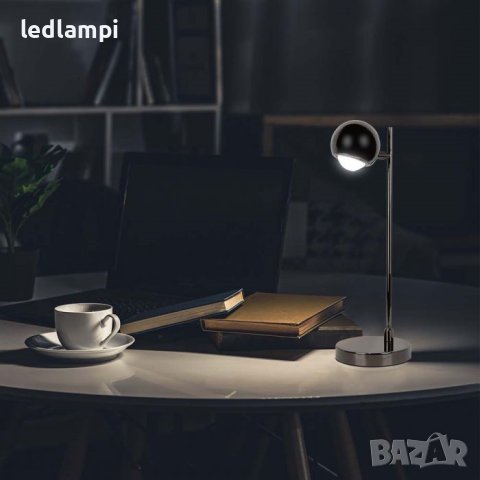 Настолна LED Лампа 6W Черна Топло Бяла Светлина, снимка 6 - Настолни лампи - 41737375