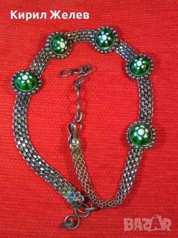 СТАРО РЕТРО ГОТИК АРТ КОЛИЕ ЧОКЪР посребрена благородна стомана с ВЕНЕЦИАНСКО СТЪКЛО МУРАНО 56641, снимка 5 - Антикварни и старинни предмети - 41751663