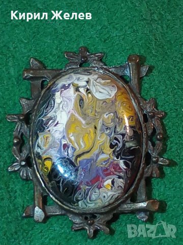 РАЗКОШЕН АВТОРСКИ РЕТРО - АР ДЕКО БРОНЗОВ МЕДАЛЬОН УНИКАТ с ИНИЦИАЛИ на ХУДОЖНИКА 31385
