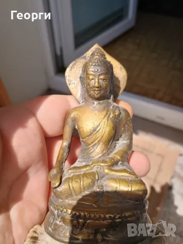 Стара бронзова статуетка върху кост, снимка 4 - Антикварни и старинни предмети - 50127201