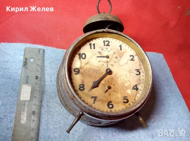 GUSTAR BECKER Старинен КОЛЕКЦИОНЕРСКИ МЕХАНИЧЕН НЕМСКИ РЕТРО БУДИЛНИК ГУСТАВ БЕКЕР 44046