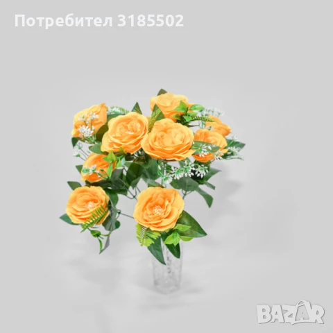 Изкуствени рози – Стилна и трайна декорация в пет изящни цвята, снимка 4 - Изкуствени цветя - 51227755