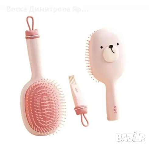 Четка за коса с четчица за почистване в два забавни варианта, снимка 8 - Аксесоари за коса - 47557540