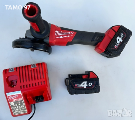 Milwaukee M18 CAG125X - Безчетков акумулаторен ъглошлайф 2x18V 4.0Ah, снимка 3 - Ъглошлайфи - 52972311