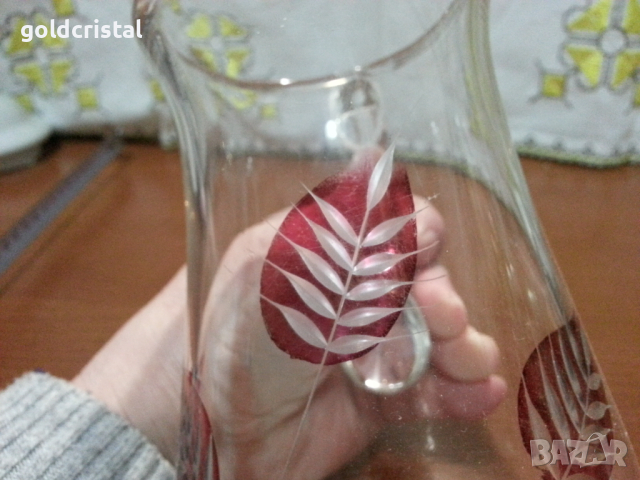 Стъклена кана, снимка 2 - Антикварни и старинни предмети - 44673644