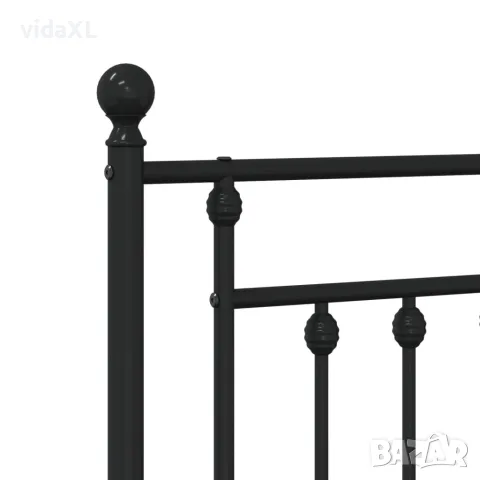 vidaXL Метална рамка за легло с горна табла, черна, 160x200 см, снимка 9 - Спални и легла - 56147298