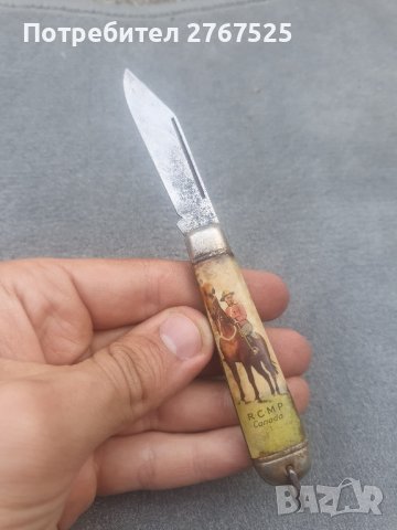 Английски джобен нож с канадски мотив на дръжката 