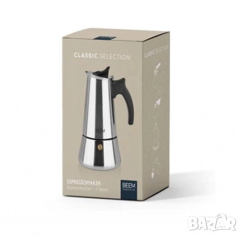 3бр./ Еспресо кафеварка BEEM Classic Selection – за 4 чаши, неръждаема стомана, снимка 6 - Друга електроника - 52002177