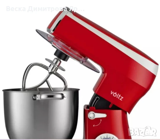 Планетарен миксер с купа от инокс Voltz, 2100W, 7.5 литра,, снимка 7 - Миксери - 50498337