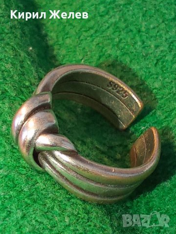 Стар АРТ НУВО ПОСРЕБРЕН БРОНЗОВ ПРЪСТЕН - ПАНДЕЛКА с ПЕЧАТ S925 РЕГУЛИРУЕМ РЕТРО МОДЕЛ 38511, снимка 2 - Антикварни и старинни предмети - 41451022