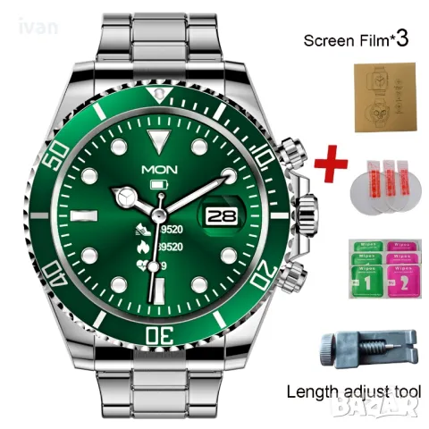 елегантен смарт часовник с блутут отговор , пулс метър, стоманен, водоустойчив