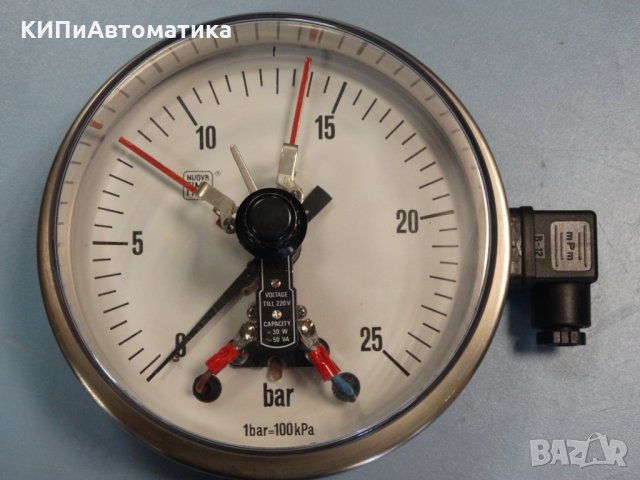 Ел. контактен Манометър Nuova Fima Ф 160, 16 bar, снимка 9 - Резервни части за машини - 34450071
