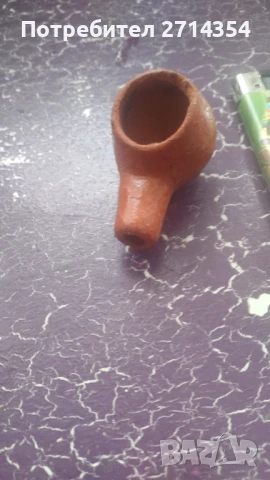 Стара керамична лула, снимка 3 - Антикварни и старинни предмети - 50486575