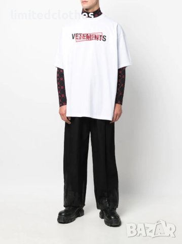 VETEMENTS White Confidential Logo Print Oversized Мъжка / Дамска Тениска size XL (XXL), снимка 4 - Тениски - 40271750