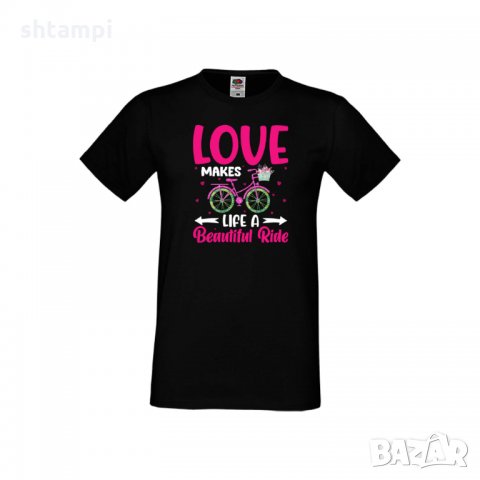 Мъжка тениска Свети Валентин Love Makes A Beautiful Ride, снимка 4 - Тениски - 35715703
