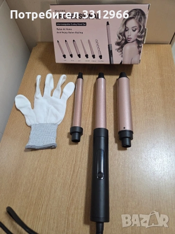 Чисто нов Комплект маша за коса 3 в 1 Flintronic, керамична, LCD, 160C-200C , снимка 2 - Маши за коса - 53839962