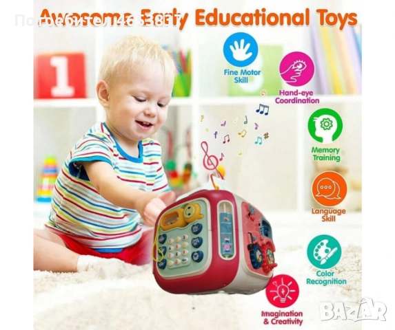 Мултифункционален музикален и образователен детски куб / Език: Английски;