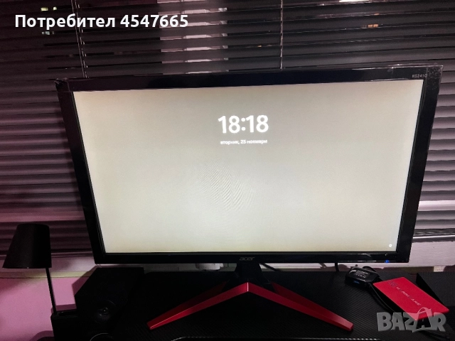 Продавам монитор Acer 24.5 инча , снимка 2 - Монитори - 52891512