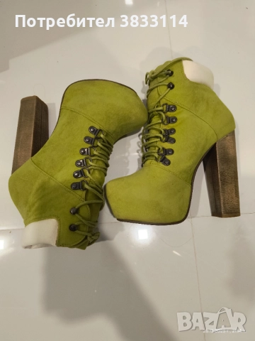 Готини Дамски боти естествен велур-нови