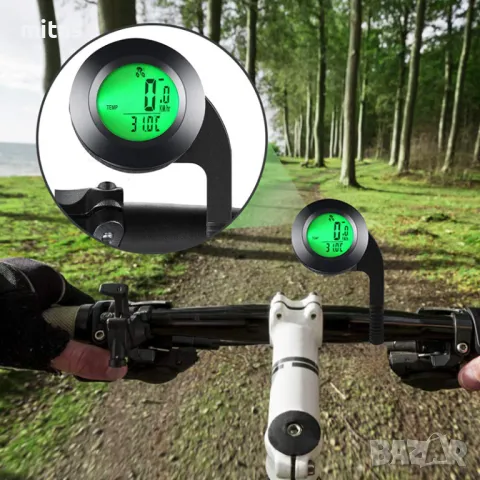 Велокомпютър с 20 функции, Трицветна LED подсветка, Кръгъл, 52х52мм, снимка 9 - Аксесоари за велосипеди - 49471558