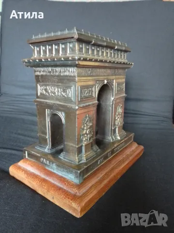 триумфалната арка музикална кутия 16/15 см бронз, снимка 2 - Антикварни и старинни предмети - 49646059
