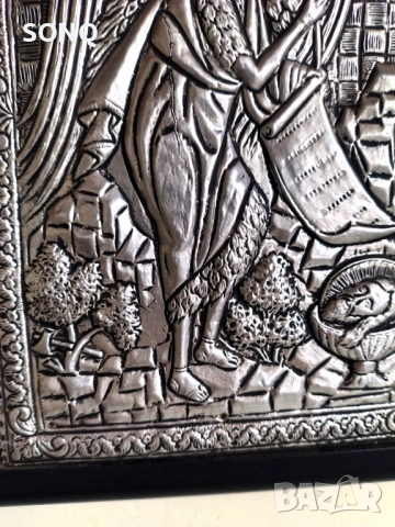 Страхотна Посребрена Икона - Йоан Кръстител, снимка 5 - Икони - 52125220