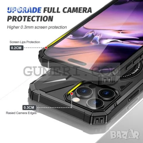 Противоударен Кейс с Ринг за Apple iPhone 16 Pro Max, снимка 12 - Калъфи, кейсове - 48831979