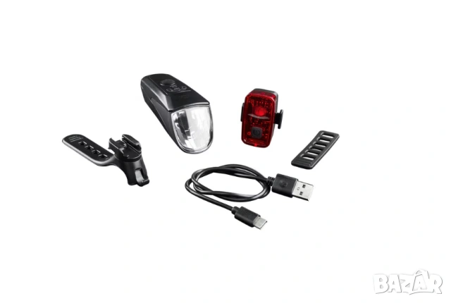 Комплект LED светлини за велосипед CRIVIT, фар и стоп с вътрешна литиево-йонна батерия, снимка 5 - Велосипеди - 53765416