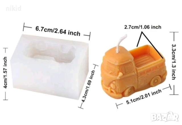 3d камион силиконов молд форма фондан шоколад гипс смола свещ декор