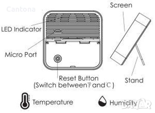 TH06 WiFi интелигентен термометър хигрометър, голям LCD дисплей, USB Захранване, 0℃~60℃ 0%~99% RH, снимка 3 - Друга електроника - 41584101