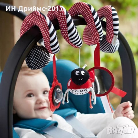 Плюшена играчка дрънкалка спирала за детска количка, кошара, снимка 1 - Плюшени играчки - 35841091