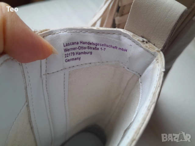 Немски Ботуши Lascana, нови естествена кожа, бели, размер 38 връзки и цип, снимка 8 - Дамски ботуши - 52898374