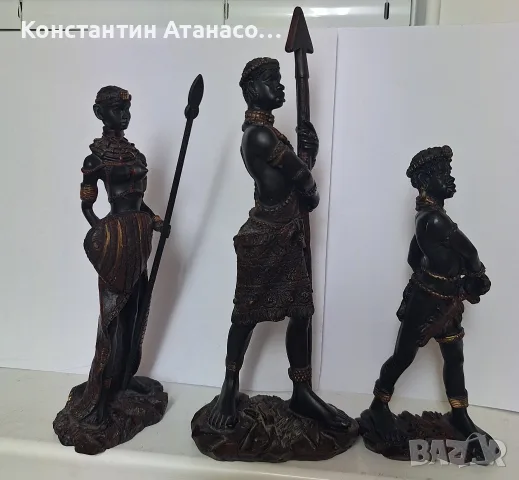 Три статуетки на Африканци, снимка 5 - Статуетки - 56011294