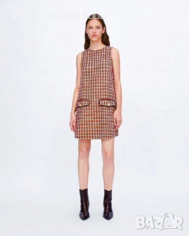 Рокля от букле/ туид на Zara, снимка 3 - Рокли - 51435318