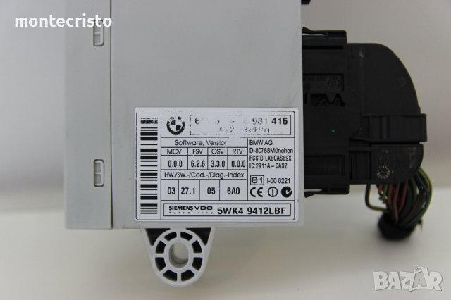 CAS модул BMW E90 E91 Serie 3 (2004-2013г.) 61356981416 / 5WK4 9412LBF / 5WK49412LBF 61.35-6 981 416, снимка 2 - Части - 41831841