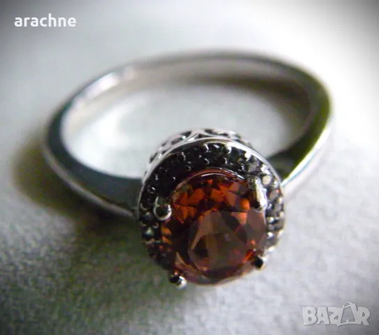 Сребърен пръстен с хризоберил, снимка 5 - Пръстени - 48306247