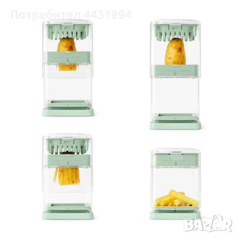 Резачка за картофи Brabantia Tasty+ Jade Green, снимка 5 - Прибори за хранене, готвене и сервиране - 50856528