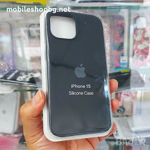 калъф за iPhone 15 силиконов черен