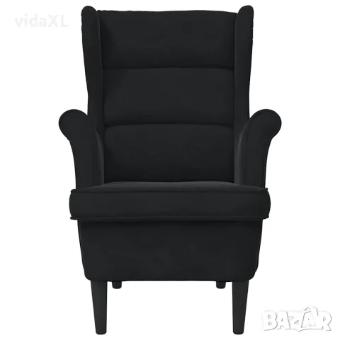 vidaXL Фотьойл, черен, кадифе, снимка 4 - Дивани и мека мебел - 56146808