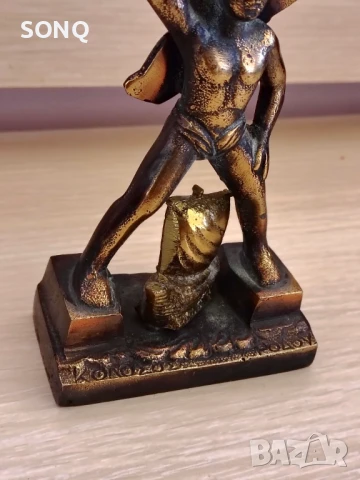 Страхотна Стара Бронзова Статуетка Родоския Колос, снимка 3 - Антикварни и старинни предмети - 50507033