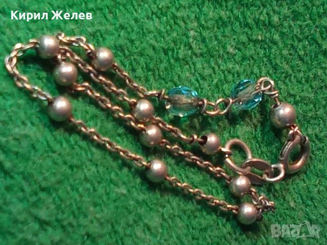 НЕЖНА СРЕБЪРНА ГРИВНА СРЕБРО 925 с ФАСЕТИРАНИ СИНИ ЦИРКОНИ 38500