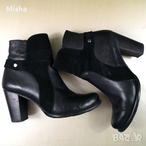 Дамски кожени боти от естествена кожа и велур 36 номер