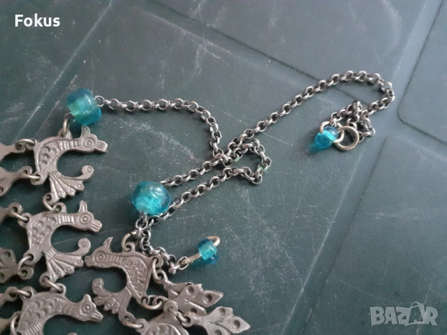 Възрожденски накит с пиленца за носия трепка кучка, снимка 3 - Антикварни и старинни предмети - 53280402