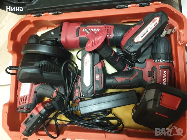 куфар с нови винтоверти RAIDER и ъглошлойф 