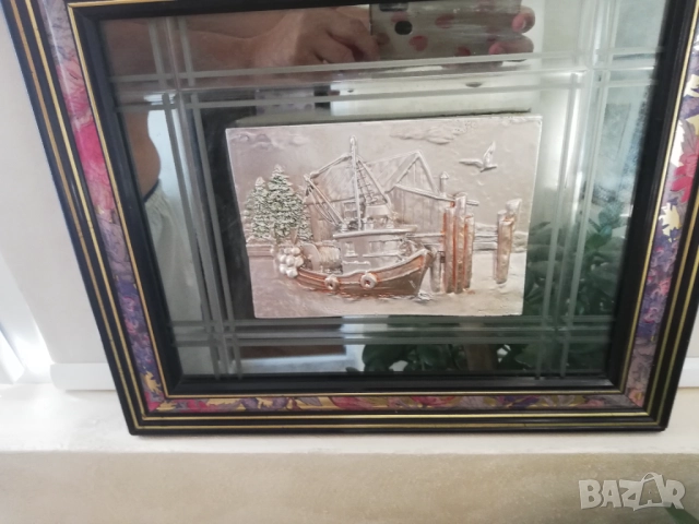 релефна сребърна картина от Италия, снимка 2 - Картини - 52714886